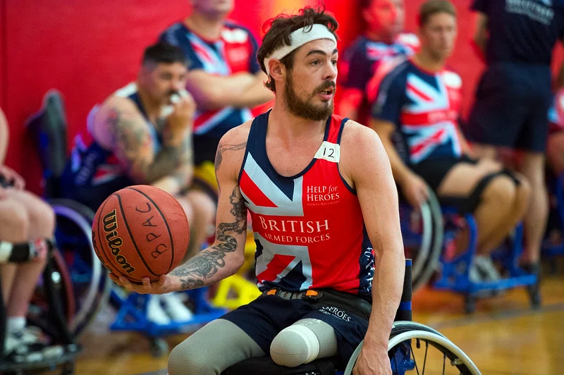 Wheelchair basketball paralympics group